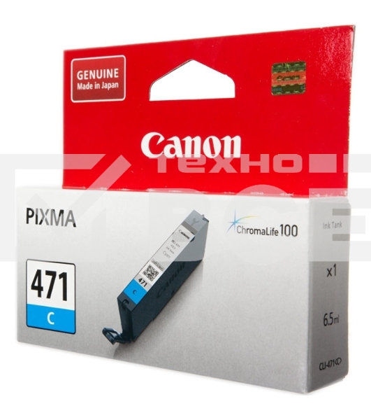 Картридж Canon CLI-471C (0401C001) голубой, 7 мл, до 311 стр. A4, для PIXMA MG5740/MG6840/MG7740/ TS5040/TS6040/TS8040/TS9040 (CLI471C)