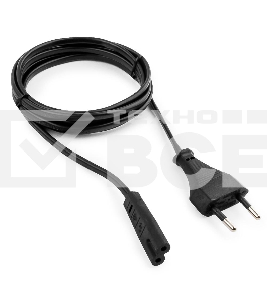 Кабель питания для ноутбуков, аудио/видео техники Gembird PC-184-VDE-1.8М, 1,8м, VDE, 2-pin, черный, пакет