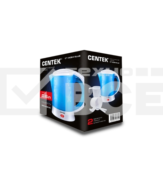 Чайник электрический дорожный Centek CT-0054 blue, 600мл, 600Вт