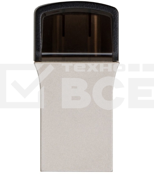 Флешка USB Transcend JetFlash 890S (TS128GJF890S), 128Gb, USB 3.1/Type-C, R/W 70/25, темно-серый