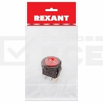Выключатель клавишный круглый 250V 3А (3с) ON-OFF красный с подсветкой Micro (RWB-106, SC-214) Rexant Индивидуальная упаковка 1 шт, фото 1