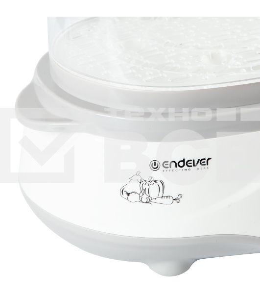 Пароварка электрическая Endever Vita-170, белый/серый, мощность 1000 Вт, объем 11 л