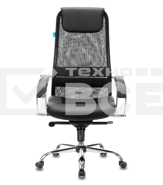 Кресло руководителя Бюрократ CH-609SL/BLACK TW-01 TW-11 черный, спинка сетка, искусст.кожа/ткань, крестовина хром
