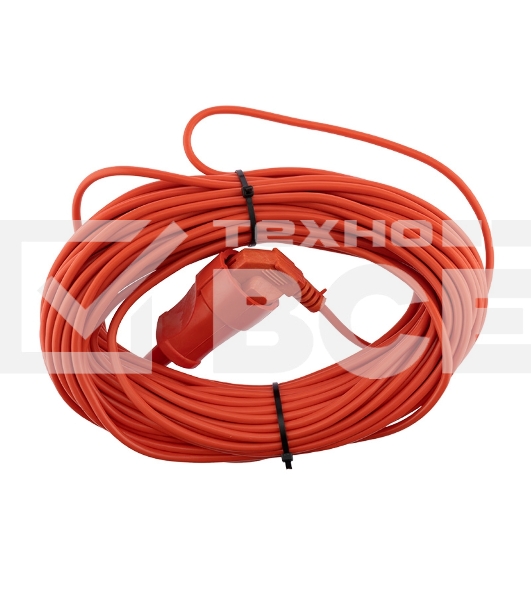 Удлинитель-шнур PROconnect ПВС 2х0.75, 30 м, б/з, 6 А, 1300 Вт, IP20, оранжевый (Сделано в России)