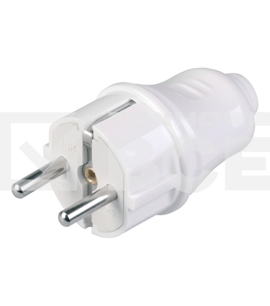 Вилка Iek EVP10-16-01-K01 ВПп10-01-Ст разборная прямая с з/к 16А белая