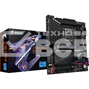 Материнская плата Gigabyte Z790 AORUS ELITE AX, LGA 1700, Intel Z790, 4xDDR5, 6xSATA, 4xM.2, 1xPCI-E 5.0 x16, 1xPCI-E 3.0 x4, 1xDP, 1xHDMI, 1x 2.5Gb LAN, 2xUSB-A 2.0, 3xUSB-A 3.2 Gen 1, 2xUSB-A 3.2 Gen 2, 1xUSB-C 3.2 Gen 2x2, 7.1, ATX