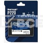 Накопитель SSD Patriot P220, 512GB, SATA III, 2.5