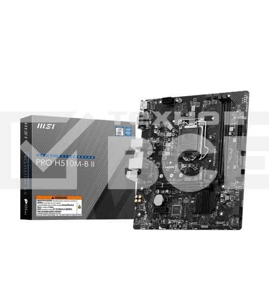 Материнская плата MSI PRO-H510M-B-II, LGA 1200, Intel H470, 2xDDR4, 4xSATA, 1xM.2, 1xPCIe x16, 1xPCIe x1, 1xHDMI, 1xVGA, 1x 1Gb LAN, 4xUSB-A 2.0, 2xUSB-A 3.2 Gen 1, 3x3.5 мм, 7.1, mATX