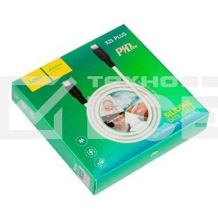 Кабель Type-C HOCO X21 Plus Silicone для Lightning, PD20, 3.0A, длина 1м, белый