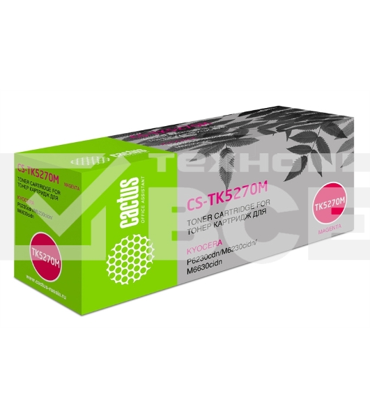 Картридж лазерный Cactus CS-TK5270M пурпурный (6000 стр.) для Kyocera ECOSYS P6230cdn, M6230cidn, M6630cidn