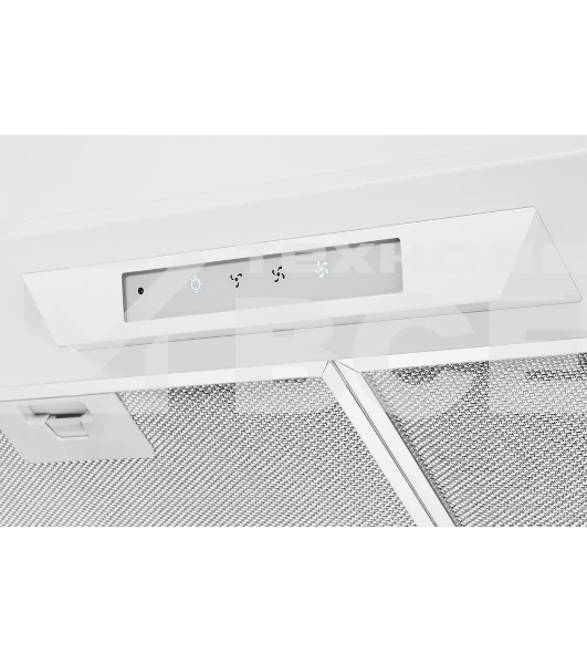Вытяжка встраиваемая Kuppersberg INLINEA 72 White, ширина 72 см, отвод/рециркуляция, 850 м3/час, электронное сенсорное управление, таймер, пульт ДУ, 3 скорости, светодиодное освещение 2х3,5 Вт, металлический жироулавливающий фильтр, угольный фильтр С6С (о