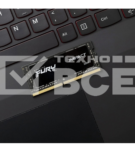 Оперативная память Kingston Fury Impact, DDR5, 8GB (1x8GB), 4800MHz, CL38 SO-DIMM