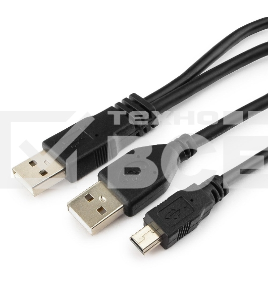 Кабель Gembird/Cablexpert CCP-USB22-AM5P-3 USB 2.0 Pro Кабель , 2xAM/miniBM 5P, 0.9м, экран, черный 