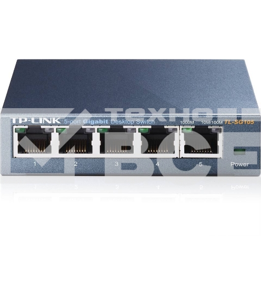 Коммутатор TP-Link SOHO TL-SG105 5-port Desktop Gigabit Switch, 5 10/100/1000M RJ45 ports, metal case