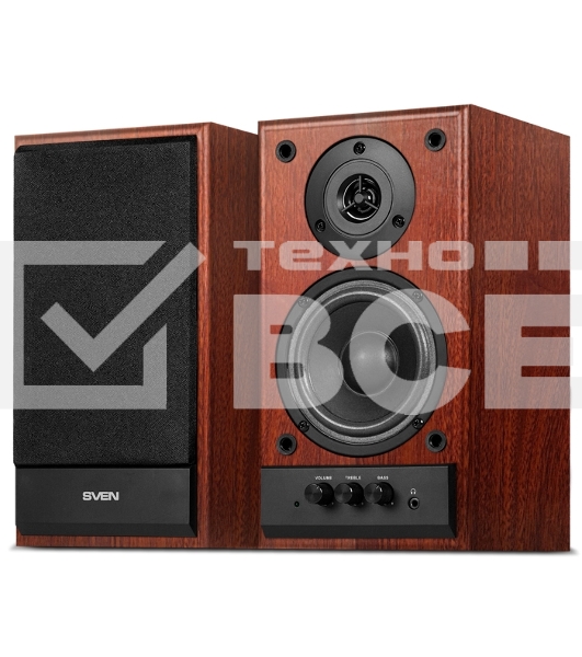 Колонки Sven SPS-702 2.0 коричневый/орех 40Вт
