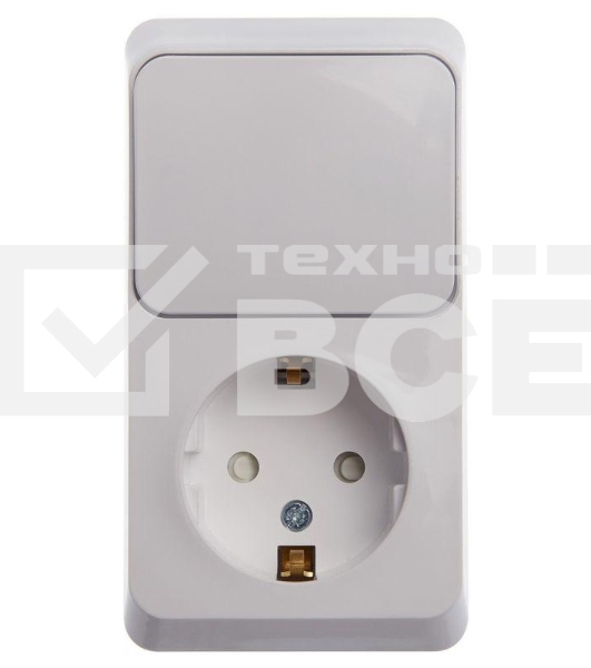 Блок Schneider-electric BPA16-201B ЭТЮД О/У: РОЗЕТКА с заземл. со шт. + ВЫКЛЮЧАТЕЛЬ 1-клавиш., БЕЛЫЙ, Россия