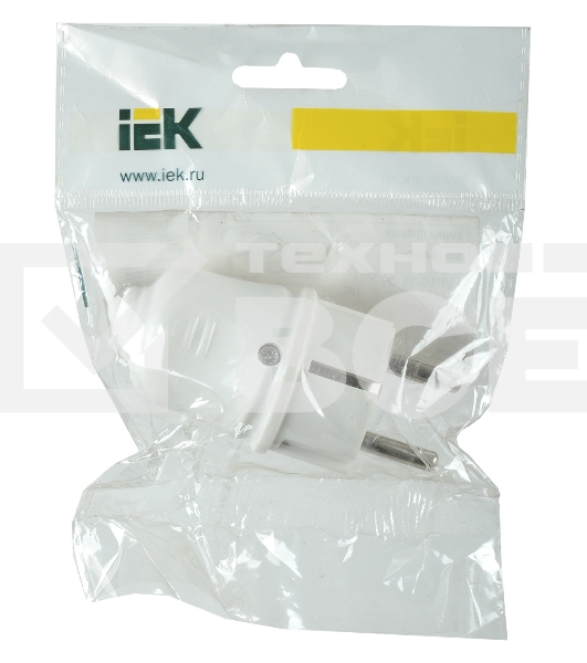 Вилка Iek EVP10-16-01-K01 ВПп10-01-Ст разборная прямая с з/к 16А белая