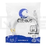 Шнур коммутационный Cabeus, кат. 5е, неэкр., U/UTP, RJ45/RJ45, LSZH, AWG24, 2м, серый, фото 1