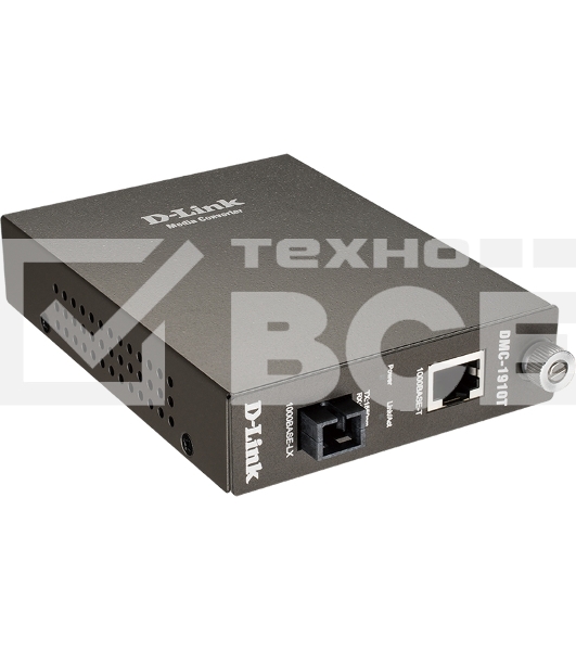 Медиаконвертор D-Link DMC-1910T/A9A, 1000Base-T to 1000Base-LX (up to 15 km, SC) Single Fiber Bi-Direction Media Converter. Transmitting and Receiving wavelength: TX 1550nm; RX 1310nm