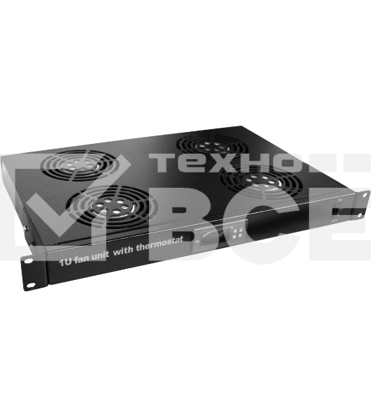 Блок вентиляторов Lanmaster (TWT-CBB-FANB4-RACK-T) 4 вент. с контроллером черный (упак.:1шт)