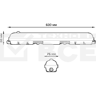 Светильник светодиодный лин Gauss СПП-176 EVO 18W 1980lm 6500K 200-240V IP65 600x76x82мм ИК-сенс и соед в лин LED