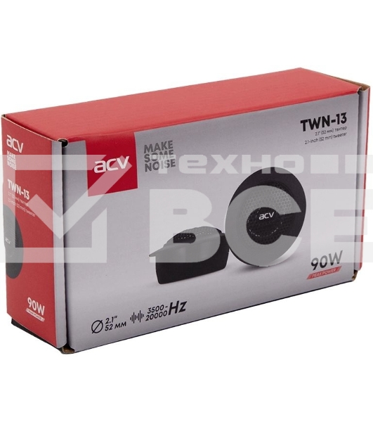 Колонки автомобильные ACV TWN-13 90Вт 91дБ 4Ом 2.8см (ком.:2кол.) твитер однополосные