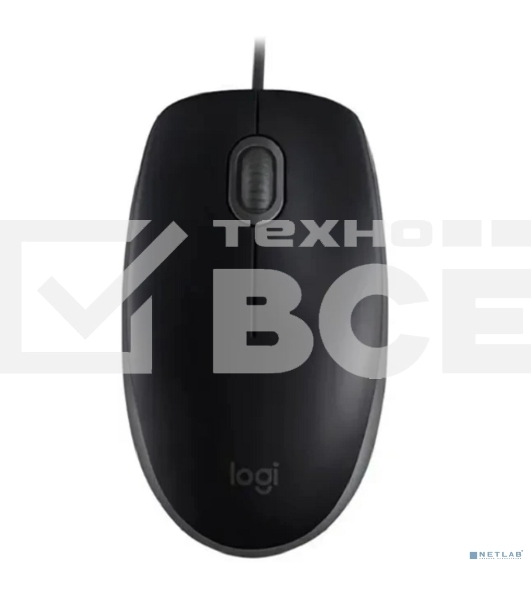 Мышь проводная Logitech M110 Silent черный, 1000 dpi, USB, кнопки - 3