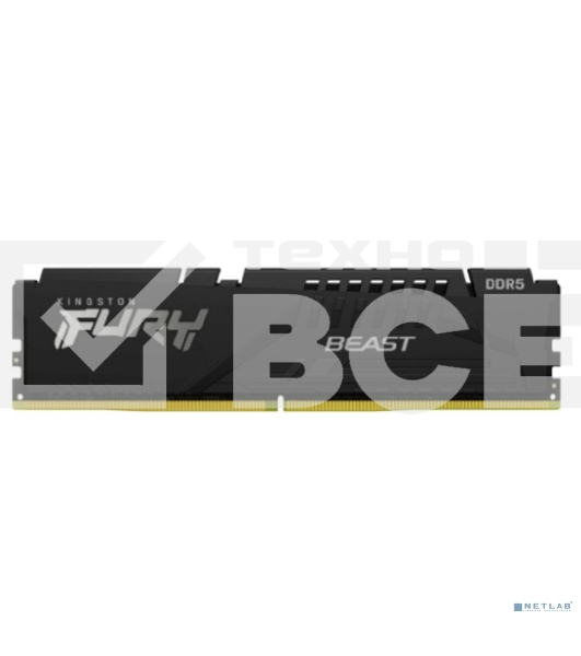 Оперативная память Kingston Fury Beast Expo, DDR5, 8GB (1x8GB), 5200MHz, CL36, DIMM, с радиатором, черный