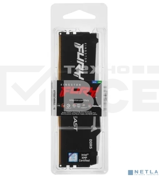 Оперативная память Kingston Fury Beast, DDR5, 16GB (1x16GB), 5600MHz, CL40, с радиаторами, RGB, черный