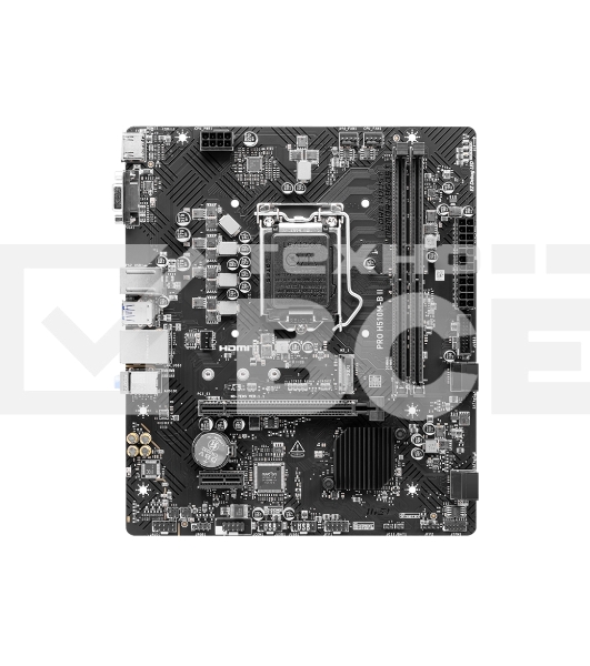 Материнская плата MSI PRO-H510M-B-II, LGA 1200, Intel H470, 2xDDR4, 4xSATA, 1xM.2, 1xPCIe x16, 1xPCIe x1, 1xHDMI, 1xVGA, 1x 1Gb LAN, 4xUSB-A 2.0, 2xUSB-A 3.2 Gen 1, 3x3.5 мм, 7.1, mATX