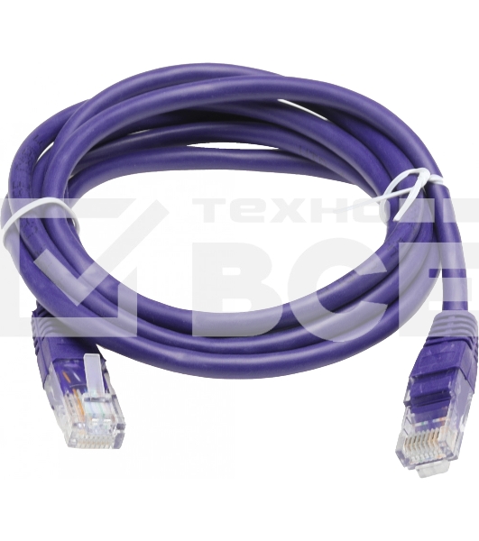 Патч-корд Premier PP12-1.5M/V 1000Гбит/с UTP 4 пары cat.5E CCA molded 1.5м фиолетовый RJ-45 (m)-RJ-45 (m)