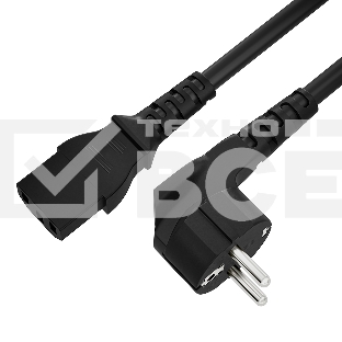 Кабель питания 4PH черный 1.5m, евровилка угловая Schuko - С13, 3*0,5mm, 4PH-R90424