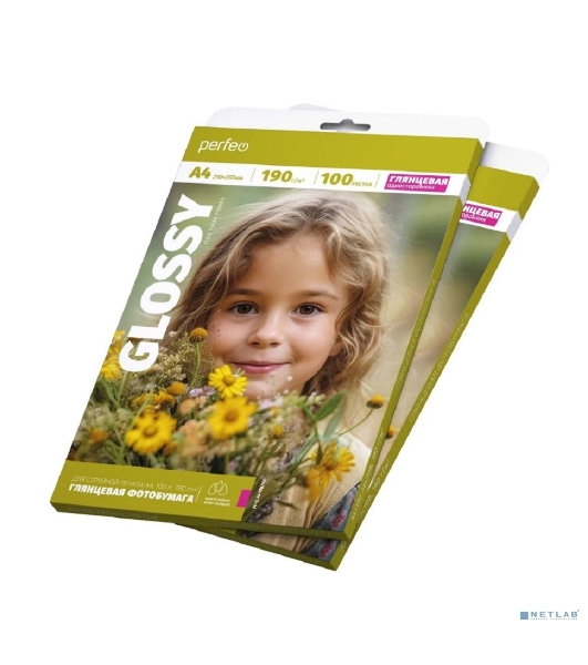 Фотобумага Perfeo А4 190 г/м2 глянцевая 100л (PF-GLA4-190/100) (G13)