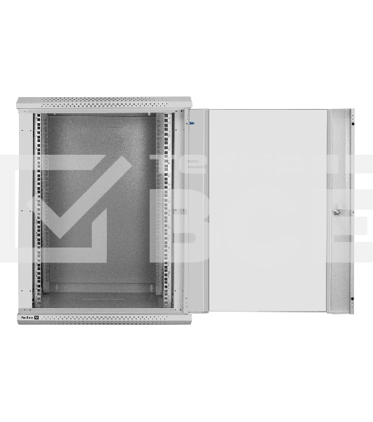 Шкаф телекоммуникационный 19' настенный 15U ExeGate EC-WM-15U.600.G.GREY (19”, 15U, 600x600x769mm (ШхГхВ), передняя дверь закаленное стекло, съемные боковые панели, пыле- и влагозащита IP23, светло-серый RAL 7035)