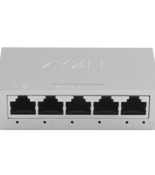 Коммутатор Zyxel GS-105B v5, 5 портов 1000 Мбит/с, настольный, металлический корпус