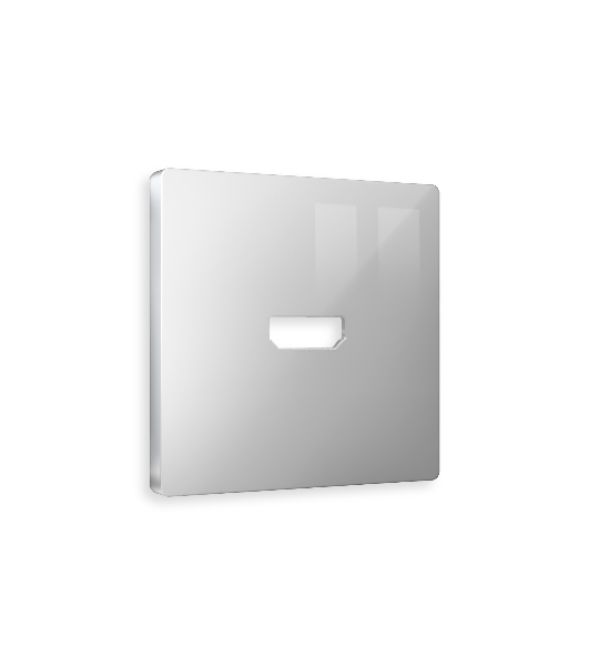 Лицевая панель ALFA (Серебро глянец) для HDMI розетки QUANT AP4140