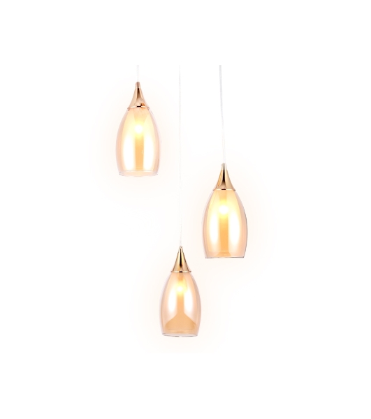 Светильник Ambrella light TR3549/3 GD/TI золото/янтарь E14 max 40W 370*130*1000