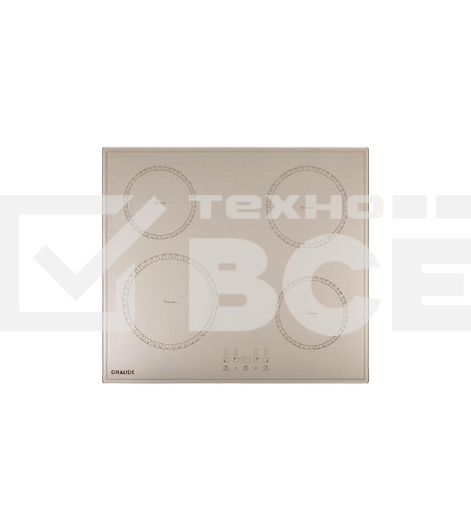 Индукционная варочная панель Graude IK 60.0 KEL/590 х 60 х 520 мм, Сенсорное управление, 9 ступеней нагрева, Функция таймера, Индикация остаточного тепла, Автоматическое отключение, Защита от детей, функция распознавания посуды, Исполнение: без рамки, беж