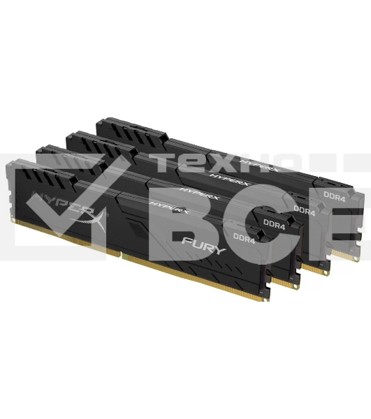 Оперативная память Kingston HyperX Fury, DDR4, 16GB (4x4GB), 3200MHz, CL16, с радиатором