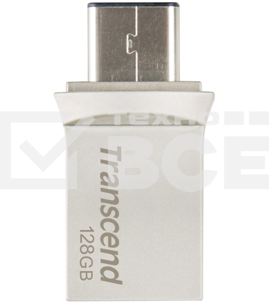Флешка USB Transcend JetFlash 890S (TS128GJF890S), 128Gb, USB 3.1/Type-C, R/W 70/25, темно-серый