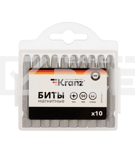Бита PH3х50 мм для шуруповерта сталь S2  (упак. 10 шт.) Kranz