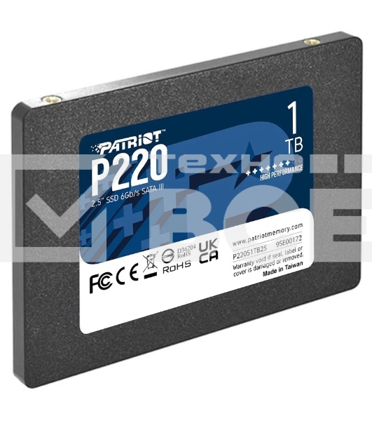Накопитель SSD Patriot P220, 1TB, SATA III, 2.5