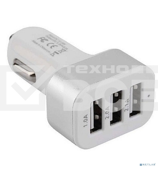Адаптер питания Cablexpert MP3A-UC-CAR17, 12V->5V 3-USB, 2.1/2/1A