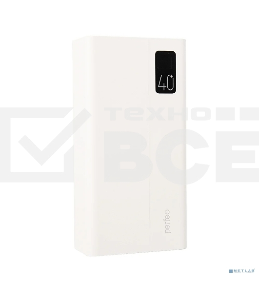 Портативный аккумулятор Perfeo Powerbank MOUNTAINS 40000 mAh/LED дисплей/PD + QC 3.0/Type-C/4 USB/Выход: 3A, max 22.5W White (PF_D0160)