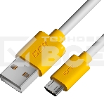 Кабель Greenconnect GCR-53224 3.0m MicroUSB, белый, желтые коннекторы, быстрая зарядка, 28/24 AWG, фото2