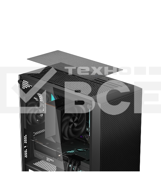 Корпус без блока питания PCCOOLER C3B310 BK, Mesh Mid Tower, Black, TG, 0.4 SPCC, no fans mATX, mITX 160/340/170mm 1x2.5