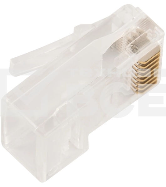 Коннектор RJ45 тип EZ, 8P8C, UTP, Cat.5e, универсальный, со вставкой, покрытие 50 микрон,100 шт.