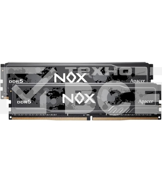 Оперативная память Apacer Nox, DDR5, 32GB (2x 16GB), 6400MHz, CL40, DIMM, с радиатором, черный