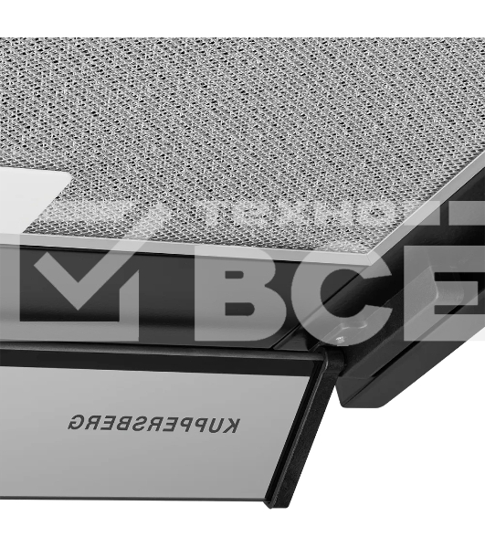 Встраиваемая вытяжка Kuppersberg NANCY S 90 Black, 90 см, таймер, дисплей, производительность 850 м3/ч, 5 скоростей, турбо режим, механическое кнопочное управление, дисплей, уровень шума 42дБ, High-Tech, LED освещение, цвет черный
