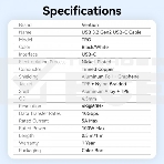 Кабель Vention USB 3.2 Gen2 CM/CM - 1м. черный 5А PD100W, шт., фото 1